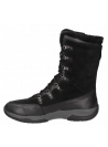 Elegante bota negra de caña alta en cuero sintético, perfecta para el frío.