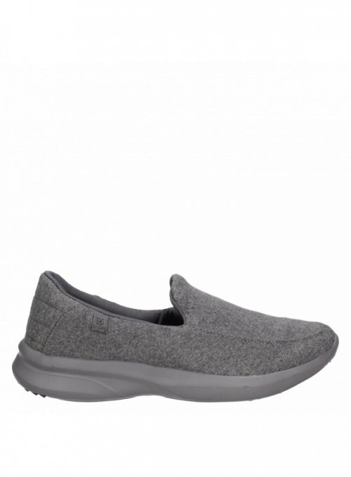 zapatilla gris textil para hombre, estilo casual y confortable