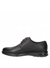 Zapato derby negro de cuero para hombre, estilo casual, con punta redonda.
