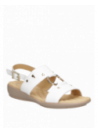 Sandalia de cuero blanco, estilo casual, perfecta para días calurosos, combina resistencia y ligereza.