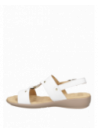 Sandalia de cuero blanco, diseño cómodo y fresco para el verano, ideal para uso prolongado.