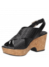 Calzado de cuero negro para mujer, ideal para verano, diseño anatómico y cómodo.