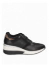 zapatilla de cuero negro para mujer, estilo urbano, taco de 6 cm, sensación prolongada de descanso.