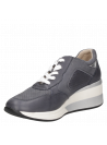 zapatilla urbana azul de cuero para mujer, ligera y confortable