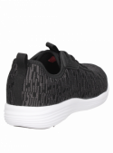 zapatilla negra para mujer, punta redonda, textil y sintético, ligera y confortable para actividades diarias.