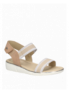 Calzado de cuero beige, taco plano estiliza sin perder comodidad, ideal para uso diario.