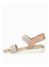 Calzado de cuero beige para mujer, ideal para verano, forro interior de poliuretano suave.