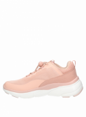 zapatilla rosada con taco plano de 5.5 cm, punta redonda, ligera y confortable.
