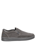 calzado sintético gris para hombre, punta redonda, taco plano de 4.2 cm, cómodo y ligero.