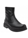 Botín casual de cuero negro para hombre, versátil para climas fríos, sin adornos, adecuado para ocasiones semi-formales.