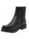 Botín negro de cuero para hombre, estilo casual y robusto, ideal para el invierno por su diseño cerrado y resistente.