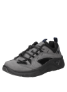 Calzado masculino gris ideal para senderismo con suela antideslizante.