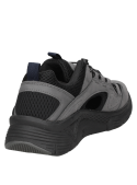 Sandalia gris de hombre con diseño moderno y cordones elásticos.