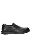 Zapato casual de cuero negro para hombre, diseño FEATHERLITE y protección extra.