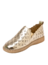 Calzado casual de cuero oro para mujer, ideal para diversas ocasiones.