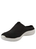 Zapatilla negra de mujer con forro textil, estilo urbano, perfecta para el día a día.