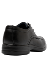 Zapato Derby de cuero negro para hombre, estilo vestir.
