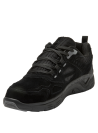 Calzado casual masculino en cuero negro con cordones estándar y ojales reforzados, perfecto para un look urbano.