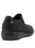Zapato de cuero negro para mujer, estilo casual, con punta cuadrada y altura de caña media.
