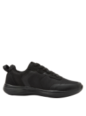 Zapatilla negra casual de mujer, cómoda y versátil, adecuada para caminar, hacer mandados o un día casual en la oficina.