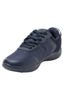 Zapatilla azul casual para mujer, con diseño moderno y deportivo, ideal para un look athleisure versátil y cómodo.
