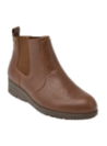 Elegante botín Chelsea café de cuero, perfecto para mantener los pies cálidos y secos.