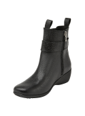 Botín Chelsea de cuero negro con caña de 14 cm, perfecto para mantener tus pies secos.