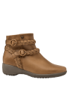 Botín camel de cuero, estilo casual para mujer, con tecnología adaptable y duradera, ideal para uso diario.