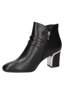 Botín negro de cuero para mujer, casual y elegante, ideal para uso diario o eventos formales.