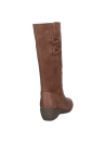 Bota casual de cuero café para mujer, sofisticada y práctica, adecuada para el uso diario en otoño e invierno.