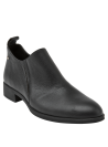 Botín negro de cuero para mujer, casual y resistente, ideal para uso diario en invierno.