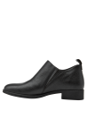 Calzado de cuero negro para mujer, diseño casual, protege del frío y humedad, altura de caña 7.5 cm.