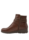 Botín de cuero café para mujer, ideal para invierno, con caña de 11 cm.