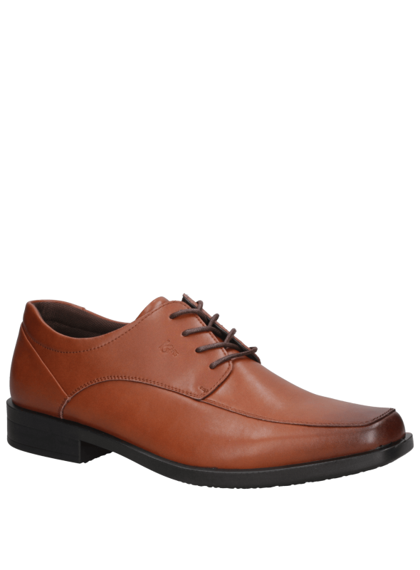 Zapato de vestir negro de cuero para hombre, modelo, punta cuadrada.