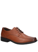 Zapato camel de cuero, hombre, vestir, diseño AIRFLOW con microperforaciones.