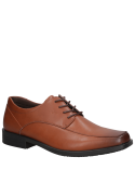 Zapato camel de cuero, hombre, vestir, diseño AIRFLOW con microperforaciones.