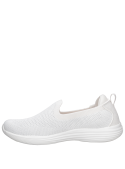 Zapatilla blanca para mujer, altura de caña 6.5 cm, diseño suave y flexible, adecuada para el día a día.