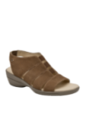 Calzado de cuero café femenino, ideal para días calurosos, diseño anatómico y cómodo para uso prolongado.