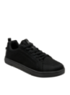 zapatilla textil negra de hombre con taco plano de 3 cm y punta redonda para confort diario.