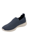 zapatilla de mujer azul, textil, casual, con taco plano de 3 cm y punta redonda, versátil y funcional