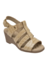 Sandalia de cuero beige para mujer, diseño anatómico y cómodo para uso diario en verano.
