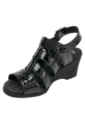 Sandalia casual negra para mujer, cuero premium, ideal para días calurosos por su frescura.