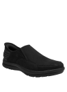Zapatilla negra masculina, diseño clásico y funcional en cuero y textil, ideal para un estilo casual y sofisticado.
