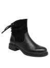 Botín negro de cuero para mujer, estilo funcional, perfecto para trayectos largos o estar de pie por periodos prolongados.