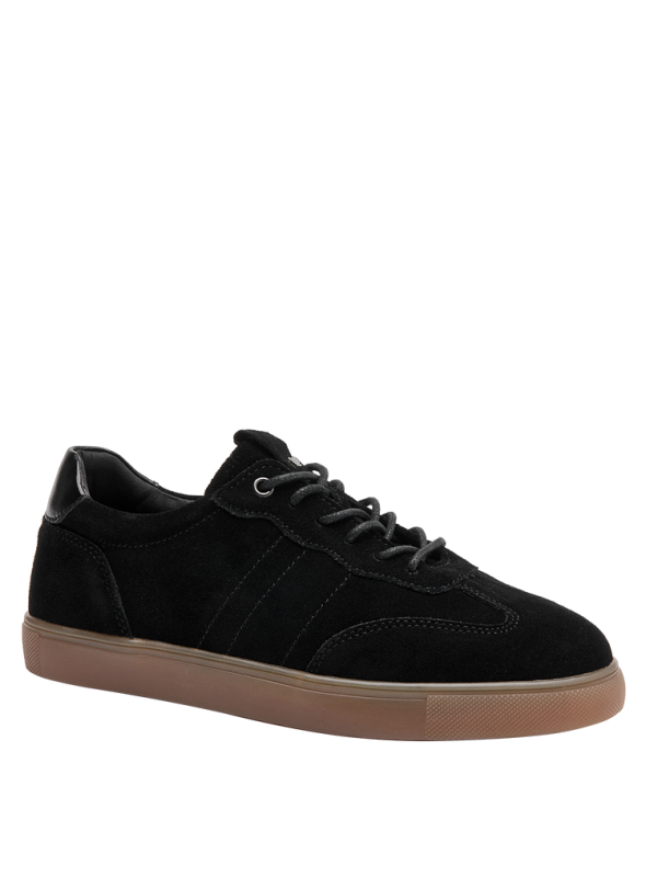 Zapatilla casual de cuero taupe para mujer, elegante y funcional, ideal para añadir un toque retro a cualquier atuendo.