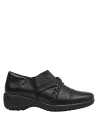 Calzado zapato negro casual de cuero para mujer, cómodo y elegante, con diseño trenzado y soporte adecuado para caminar.