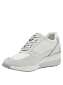 calzado casual de cuero blanco para mujer con suela gruesa, ideal para largas caminatas y uso diario cómodo