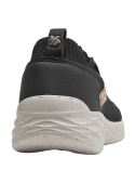 Zapatilla negra casual para mujer, hecha de textil reciclado, con tejido de punto flexible y transpirable para uso diario.