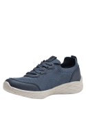 zapatilla azul casual de mujer con sistema de cordones clásico para un ajuste personalizado y mejor soporte.
