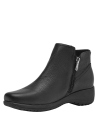 Botín casual de cuero negro, suela gruesa antideslizante para estabilidad, perfecto para caminar en la ciudad.